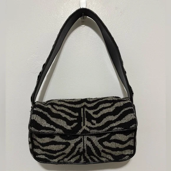 Staud Tommy Beaded Zebra Shoulder Bag - Picture 6 of 16